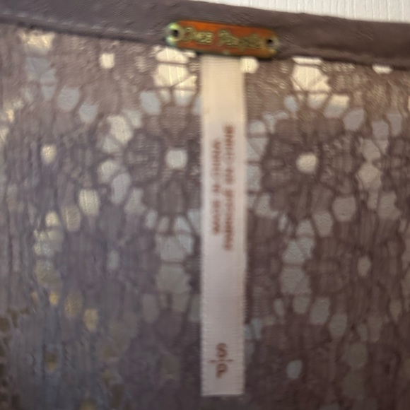 Free People peasant top, gray-mauve, Size S - Picture 4 of 6